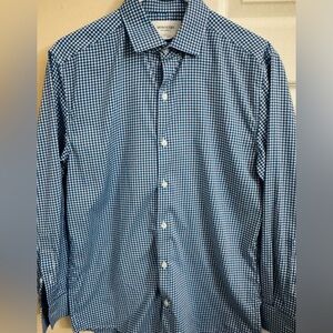 Ministry of Supply Gingham Check Men’s Small Slim Long Sleeve Button Up Shirt